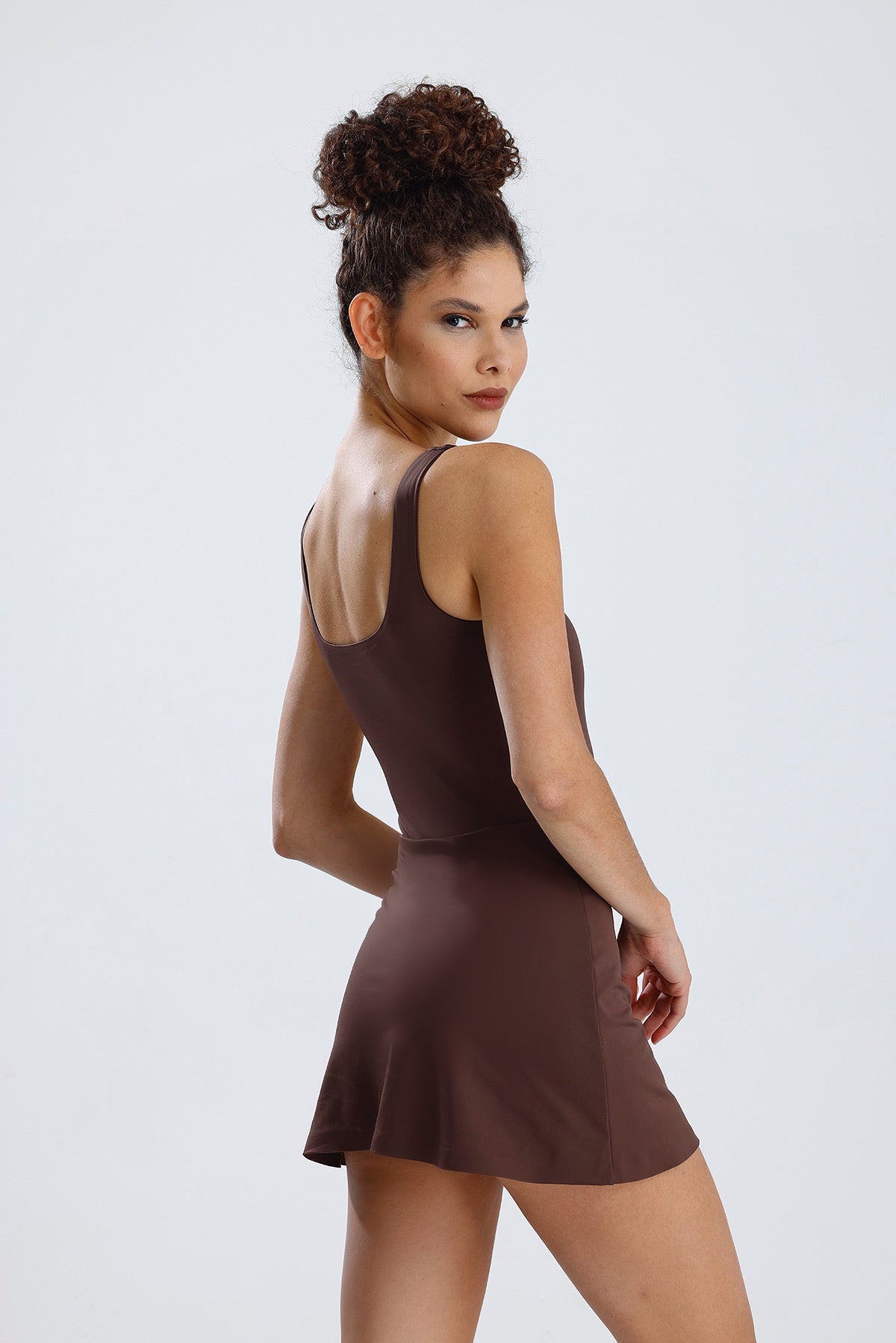 Noa Şort Elbise Kahverengi