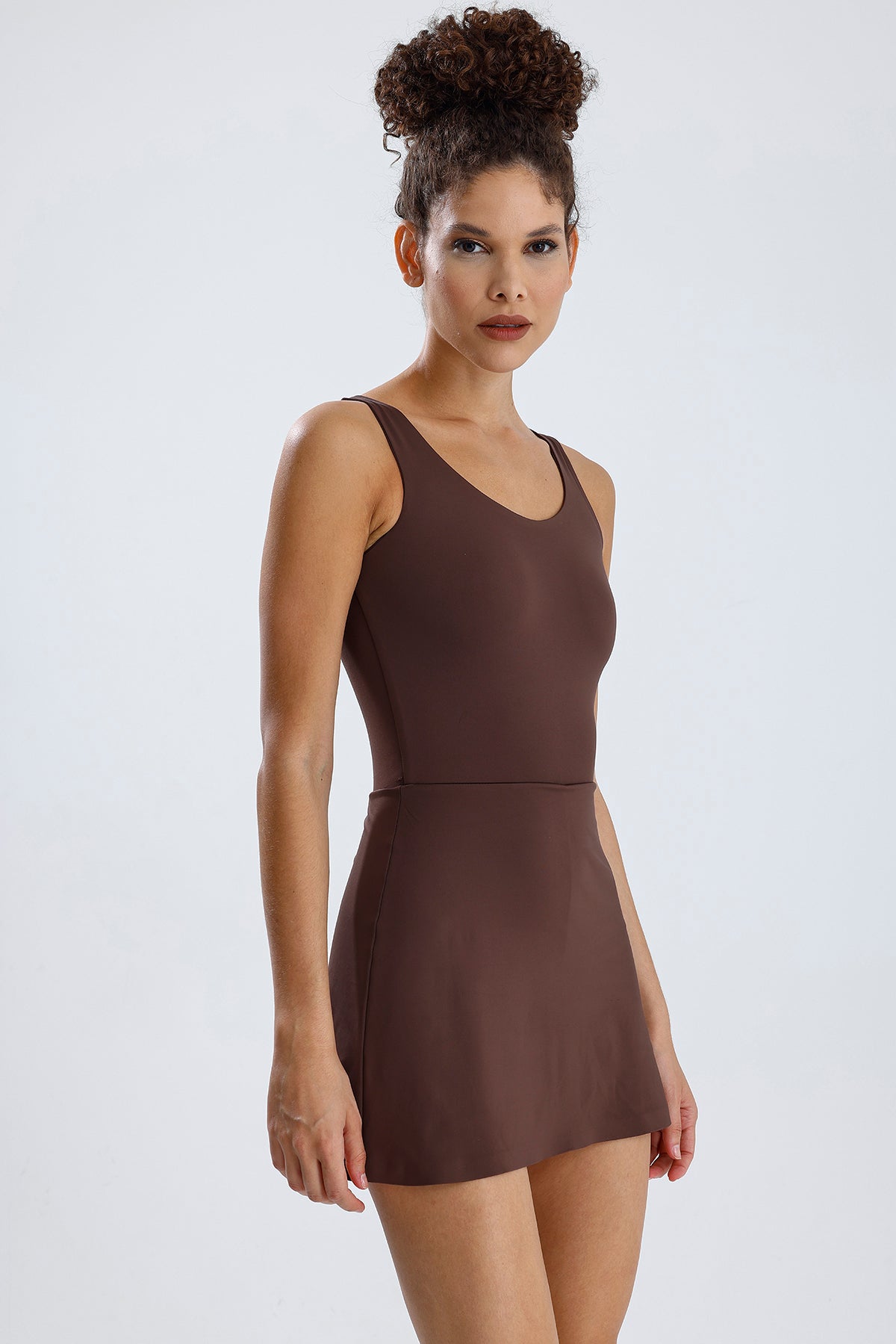 Noa Şort Elbise Kahverengi